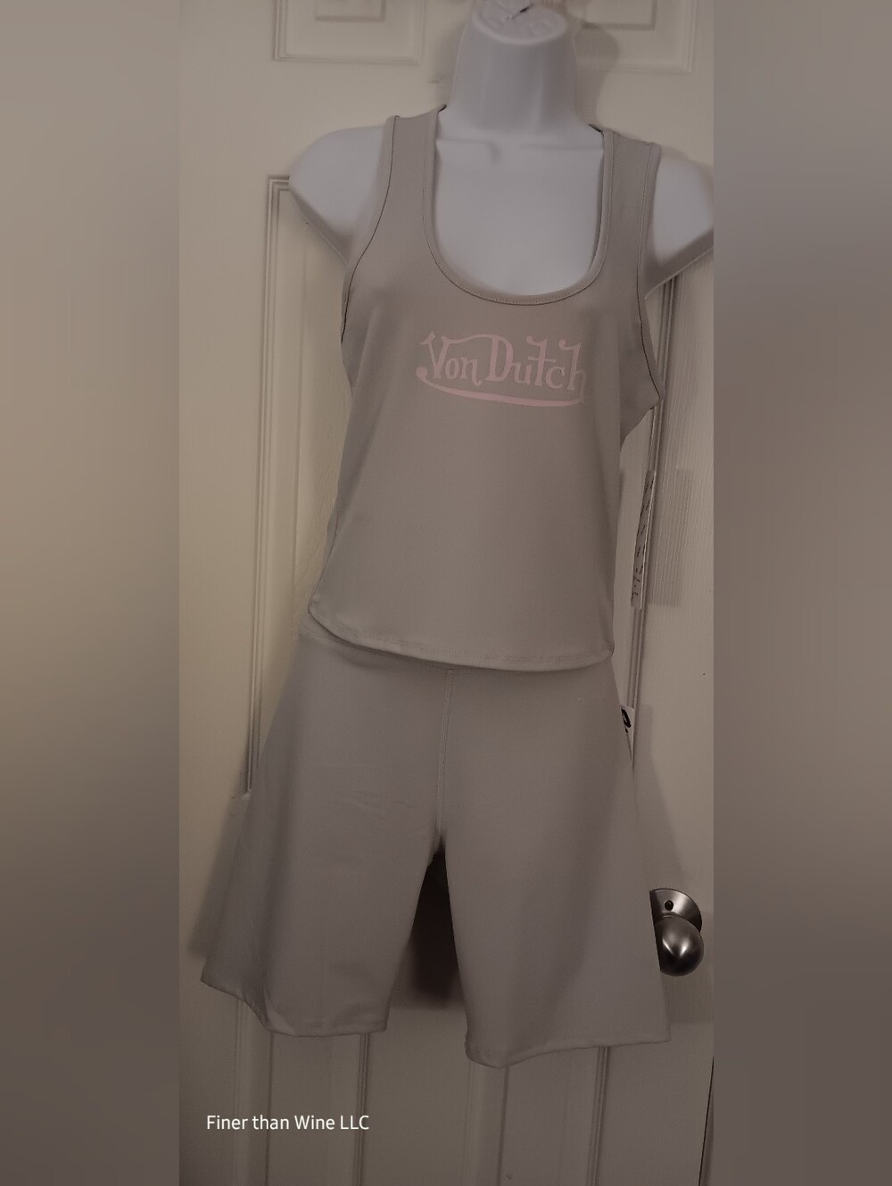 Von Dutch Gray Tank and Stretch Shorts 2pc Set Women's Size XL New With Tags